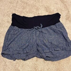 Old Navy Maternity Blue Linen Shorts